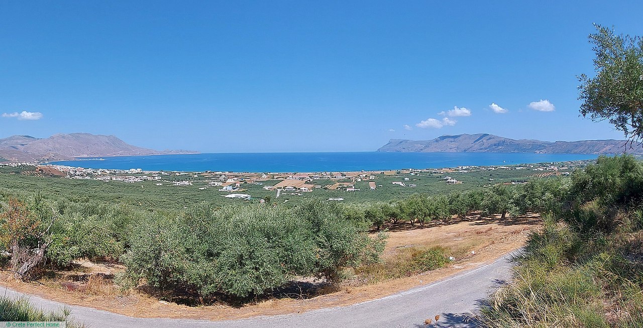 Huge elevated olive grove inside village, close to beaches, fabulous views, enormous build allowance, ideal for tourism